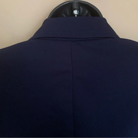 New York & Co Dark Blue Button Skirt Suit - Picture 9 of 15